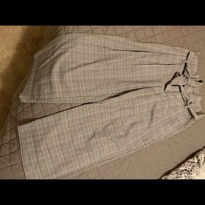 Plaid pants with belt